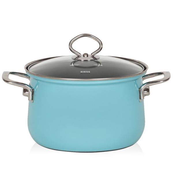 Riess Fleischtopf mit Glasdeckel, Nouvelle Kristallblau